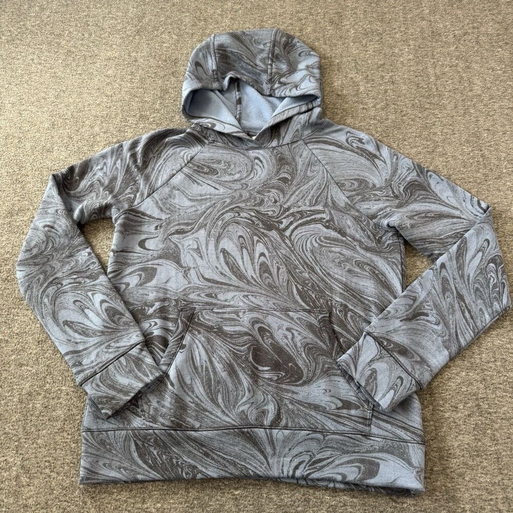 Athleta Girl In Your Element Hoodie 2.0 Blue Milky Way Comfy Girls Sz L 12 Soft